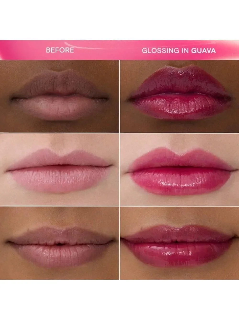 NIB Kulfi Lassi Lips Staining Long-Lasting Moisturizing Lip Oil Guava/Peony Pink